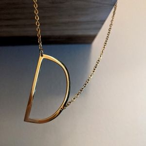 Large "D" initial necklace